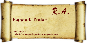 Ruppert Andor névjegykártya